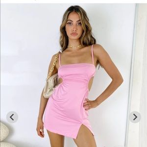 Beginning Boutique “Jenna Cut Out Mini Dress Pink”